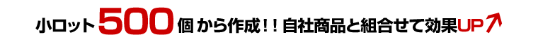 小ロット500個から作成！自社商品と空く見合わせて効果UP!!